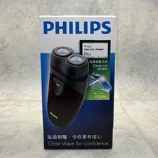 Philips Electric Men Shaver 2-Head Close Cut Cordless AA Battery Powered PQ206