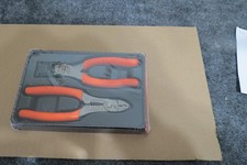 SNAP ON TOOLS 2Pc POWER ORANGE Soft Grip Wire Service Pliers Set