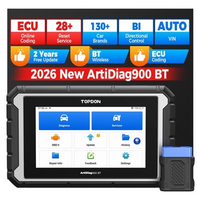 TOPDON ArtiDiag900 BT Bluetooth OBD2 Scanner ECU Coding Bidirectional Scan Tool