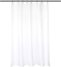 48" x 72" Waterproof Fabric Shower Curtain Liner Stall Size White Microfiber