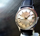 VINTAGE TIMEX 1980 DATE AUTOMATIC MECHANICAL SELF-WINDING MEN'S SILVER BLK WATCH