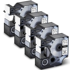 4PK For DYMO Rhino 4200/5200 Heat-Shrink Tube 18057 Industry Label Tape 3/4" x5'