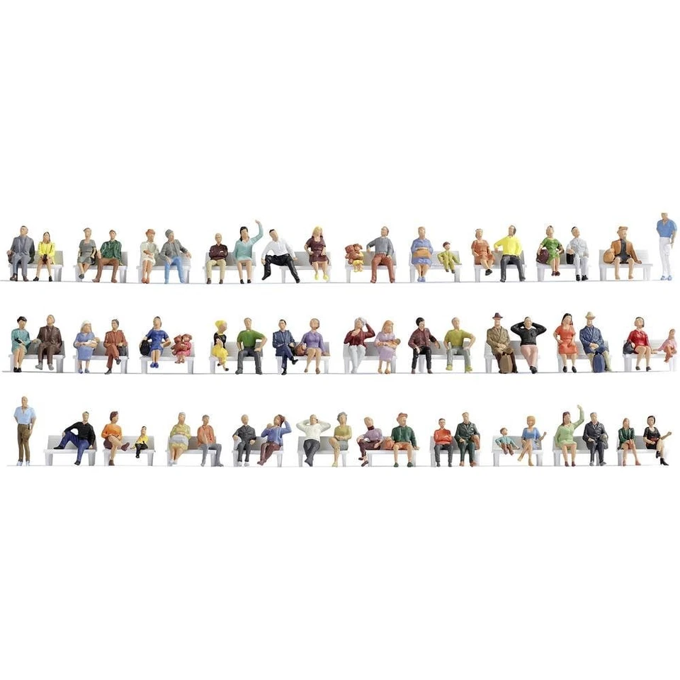 60er Multipack NOCH TT Passanten Bemalt, Sitzend