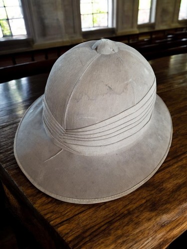 Casque colonial safari ancien Salacot militaire expédition vintage