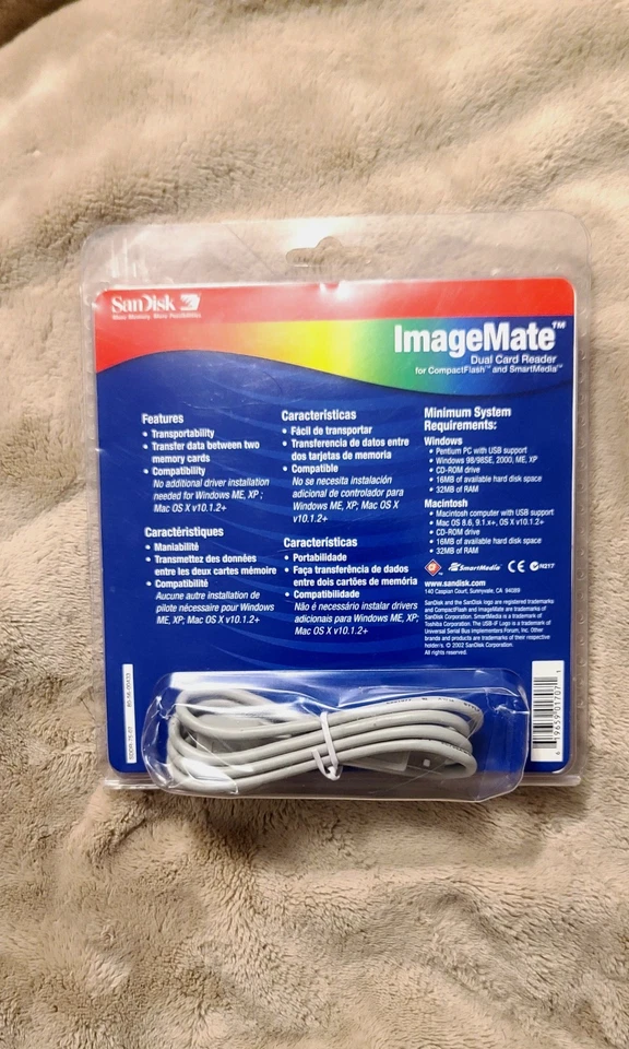 SanDisk ImageMate Dual Card Reader SDDR-75-07 For CompactFlash & SmartMedia New - Image 2 of 2