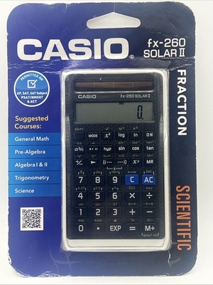 Casio FX-260 Solar Scientific Calculator Fraction Solar Power New Sealed SAT ACT