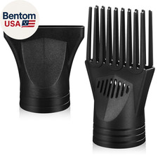 Universal Hair Dryer Nozzle Set 2 Pcs Plastic Comb Diffuser Attachments for Conc