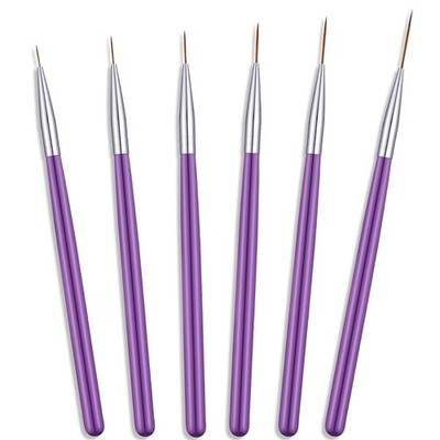 Maitys 6 Pcs Eyeliner Brushes 7 mm,9 mm,11 mm,12 mm,16 mm,22 mm, Vivid Style 