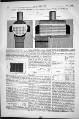 Antique Old Print 1877 Boiler Havemayer Elder'S Sugar Works Brooklyn America