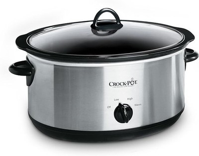 Crock-Pot 7 Quart Oval Manual Slow Cooker, Stainless Steel (SCV700-CH-BR)