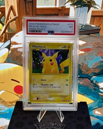2009 POKEMON PLATINUM RISING RIVALS #112 PIKACHU-HOLO PSA 7