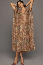Anthropologie Mille Kaftan Paisley Jones Preppy Retro Boho Beach One Size NWT
