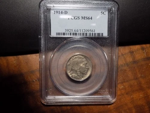 1914-D Buffalo Nickel - PCGS MS64 - Beautiful, Very Choice Uncirculated Coin!