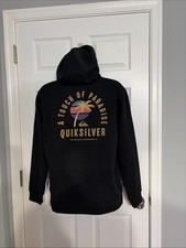 Quiksilver A Touch of Paradise Hoodie Mens Large Black Anthracite NWT 70