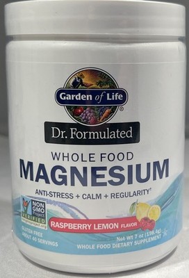Garden of Life Whole Food Magnesium, Raspberry Lemon Flavor, 7 oz. - EXP: 5/26