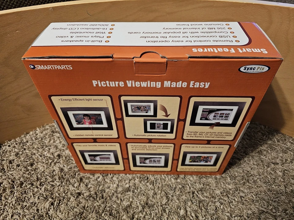 Smartparts Digital Picture Frame 7” Up To 2000 Pictures Wood Look - Image 2 of 4