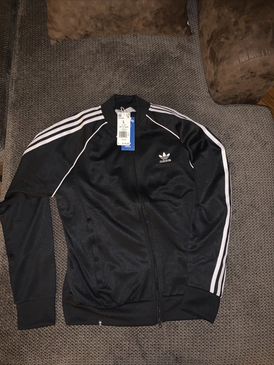 ADIDAS MEN'S ADICOLOR CLASSICS PRIMEBLUE SST TRACK JACKET BLACK SIZE LARGE