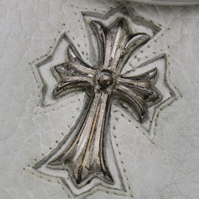 CHROME HEARTS Cigarette Case Belt Pouch Small Bag White Silver