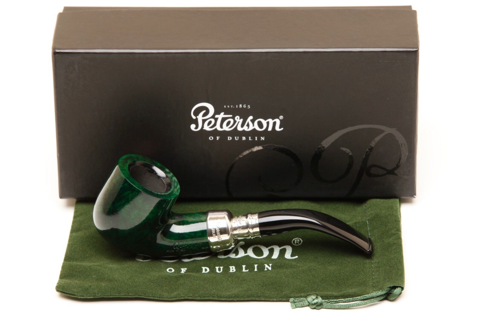 Peterson Spigot Green Spray 01 Smooth Tobacco Pipe Fishtail | eBay
