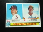 NOLAN RYAN & JR RICHARD 1979 TOPPS STRIKEOUT LEADERS BASEBALL CARD # 6 NM