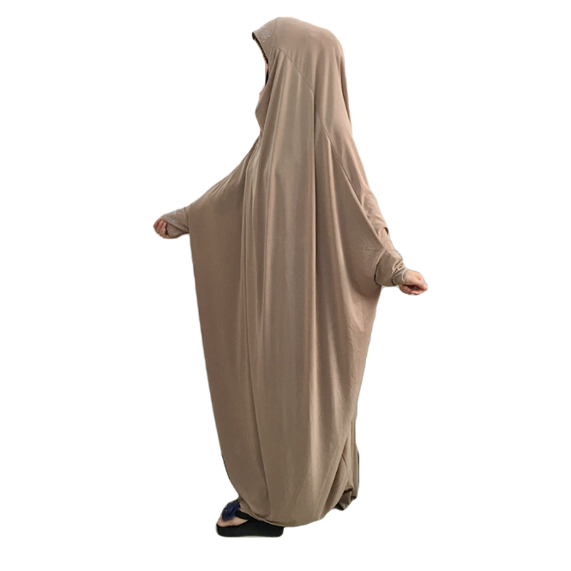 Abaya Donna Musulmana Hijab Preghiera Islamica Khimar, Sopra La Testa, Nuovo Con Etichette