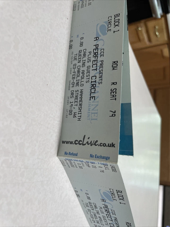 A perfect circle concert tickets Feb 3, 2004 8 Intact Block1 R 73-80 UK - Image 3 of 4