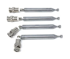 4 x Telescopic BNC Antennas 10-Sections for Radio Scanners/Wireless Mic/VHF/UHF