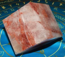 Genuine HEMATITE INCLUDED QUARTZ CUBE - Over One Pound Fire Quartz Cube