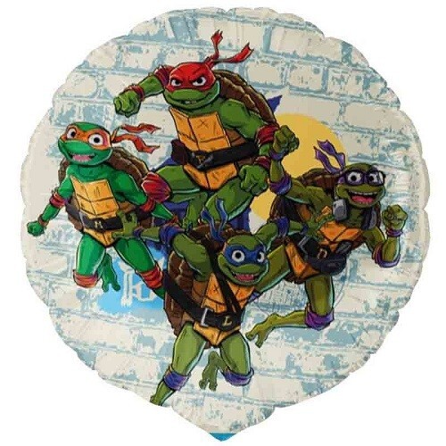 PALLONE MYLAR TARTARUGHE NINJA TONDO DIAMETRO 45 CM
