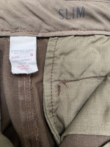 CREWCUTS Boys Green/Brown Camo Slim Chino Pant Size 5 - Picture 5 of 6