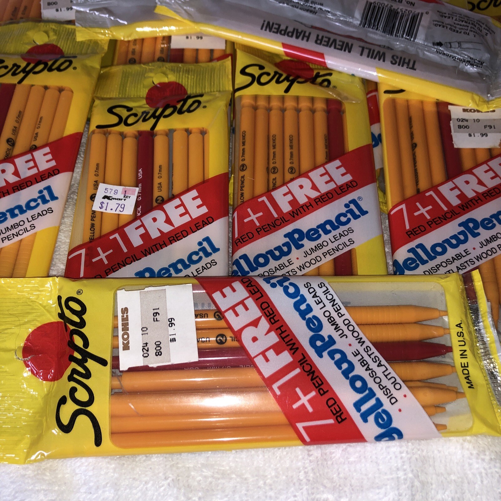 VTG Lot Of 23 1987 Scripto Classic Mechanical Pencil w/ Lead (7+1) Red Pencil