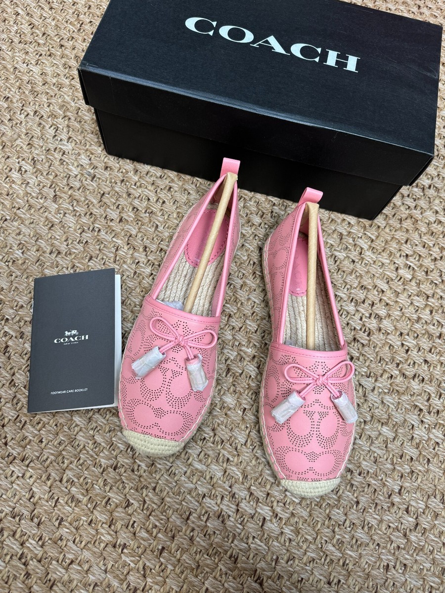 Coach Carson Signature Jacquard Women Pink Espadrille Slip  display picture 3