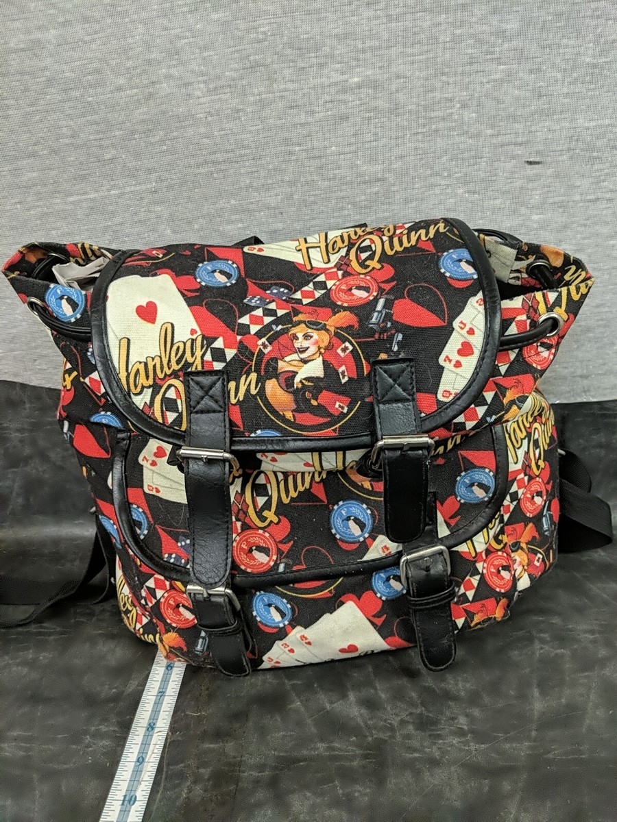 DC Comics Harley Quinn Bombshells Graphic Canvas Backpack - Black/Cream Amazon.com: DC Comics Harley Quinn Knapsack Backpack 14 X 17  main image 3