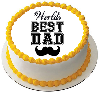 Download WORLDS BEST DAD 7.5 PREMIUM Edible RICE Cake Topper CAN ...