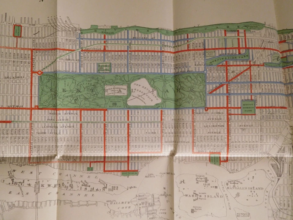 RARE! Antique 1916 Street Tree System NYC Manhattan Orig. Hand Colored Map/Book! - Image 2 of 4