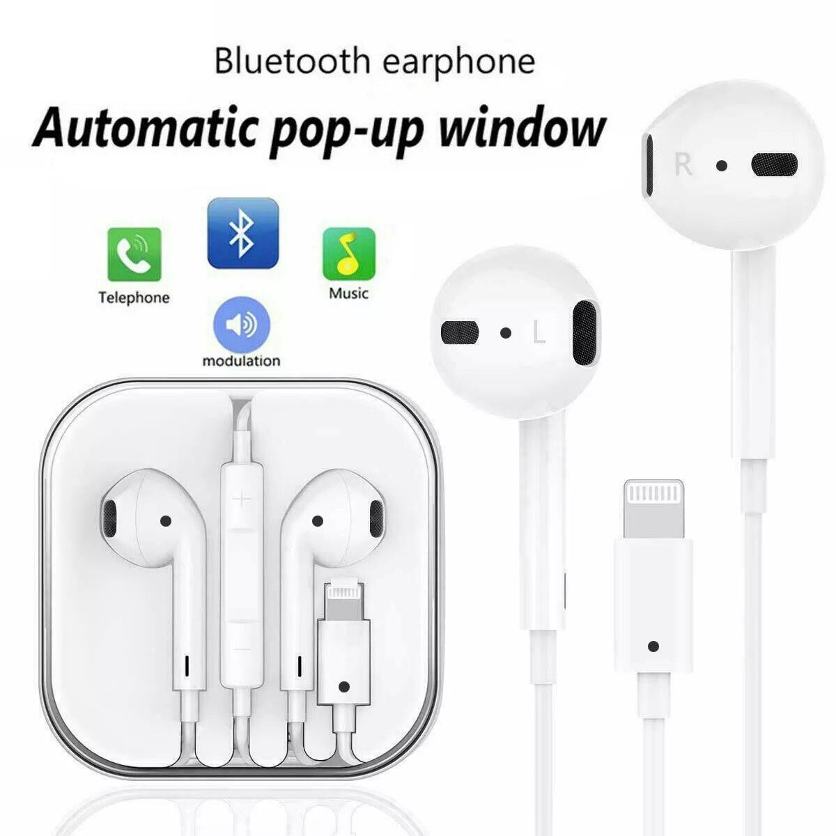 Bluetooth Wired Earphone Headphones Headset For iPhone 12 11 Pro