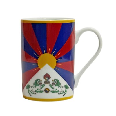 TIBET Becher Kaffeebecher Flagge Fahne Tasse Porzellan Wappen NEU