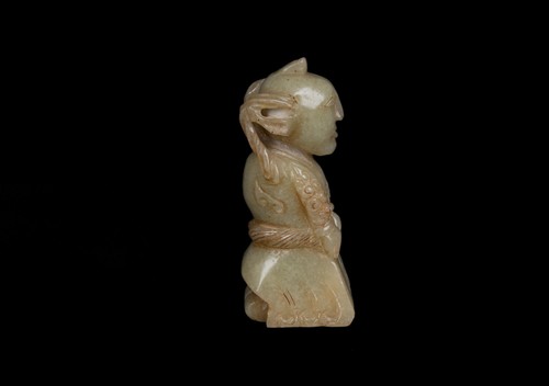 Ein Paar Ahnen -/ schamanistische Figuren aus Jade / Nephrit, China, 20. Jh. - Bild 4 von 15
