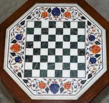 2'x2' white Marble game Chess Table Top kids Inlay Mosaic Item de