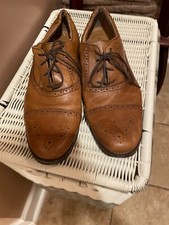 CHAPS Mens 11.5 M  British Tan Leather Cap Oxford Dress Shoe SB-9