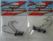 2 - ZMAN POWER FINESSE SHROOMZ Jig Worm Jigheads - 3/Pk - 1/5 oz. & 1/10 oz.