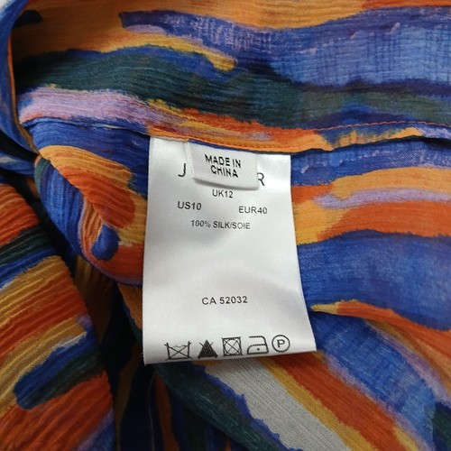 Jaeger Sheer Summer Blouse Women Size 12 Multi Print Silk New RMF-FPL15 - Picture 6 of 6