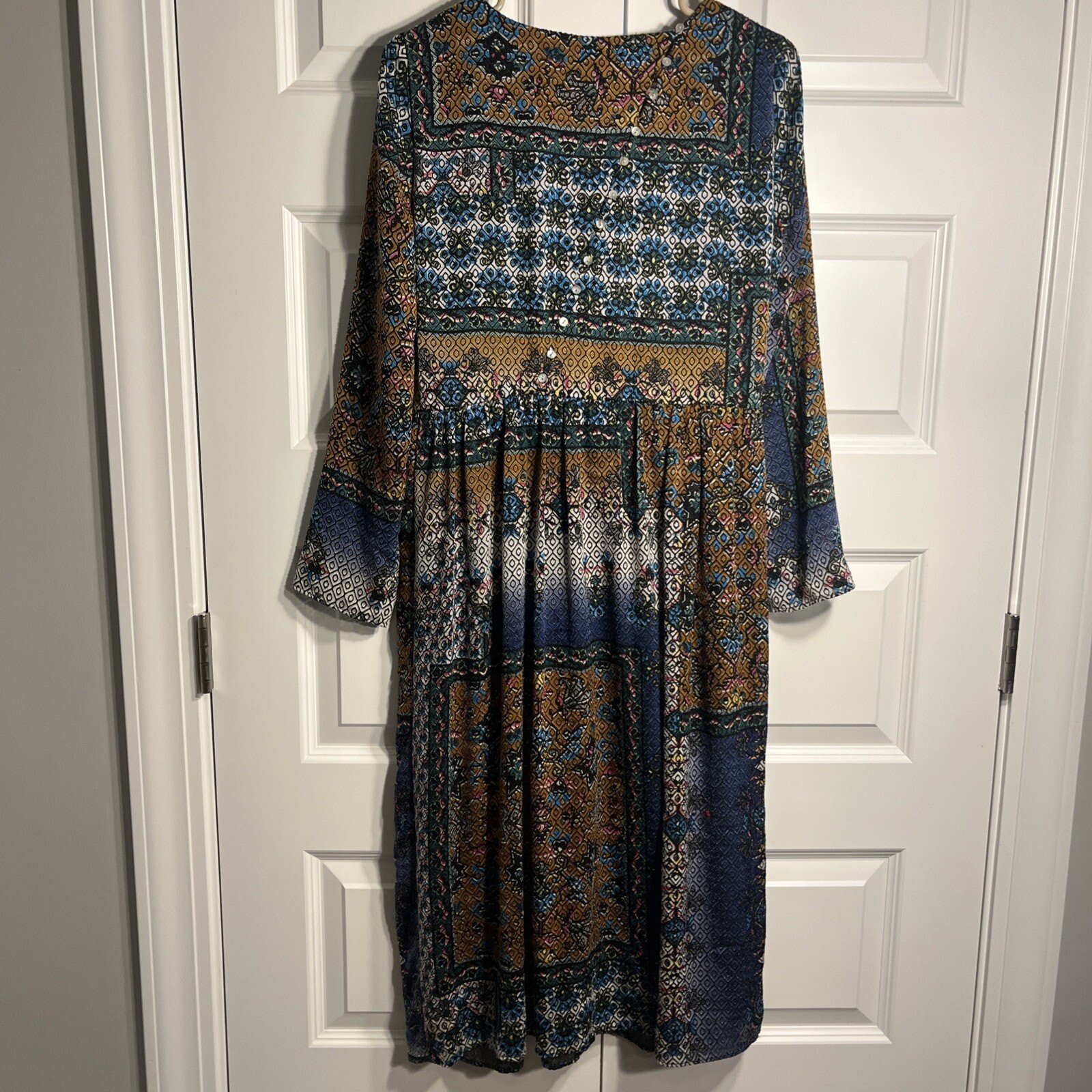 Zara Trafaluc Collection Patchwork Print Midi Dress Size Medium thumbnail 9