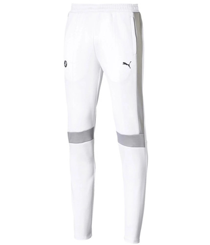 Puma Mens Logo Straight Leg Relaxed Track Athletic Pants, white, M