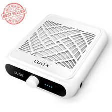 Pro Nail Dust Collector, Rechargeable Fan with 2 Filters for Salon/Home 