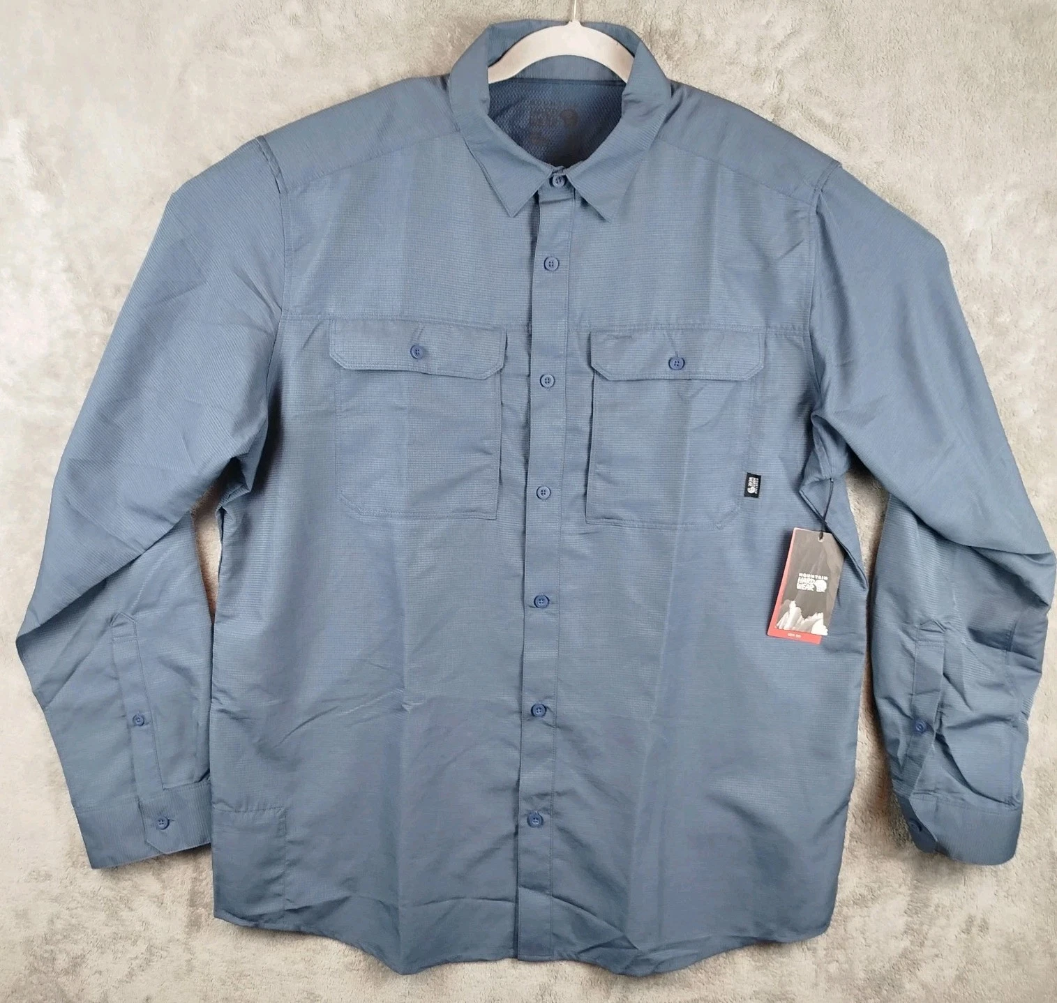 NEW NWT Mountain Hardwear Button Shirt Mens XL Blue Canyon Vented Hiking