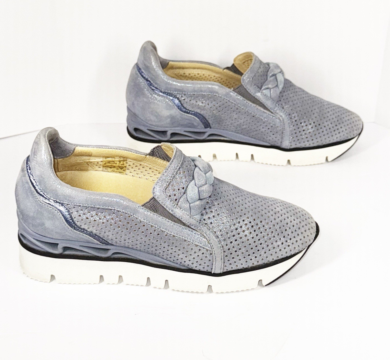 Softwaves Suede Platform Sneaker Loafer Dusty Blu… - image 16