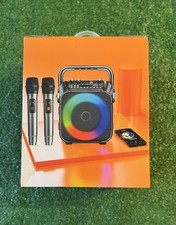 K9-M Karaoke Machine Bluetooth Speaker with Wireless Microphones  LED Lights