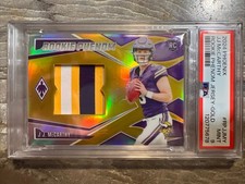 2024 Phoenix J.J. McCarthy Rookie Phenom Jersey Gold /10 Vikings Rookie RC PSA 9