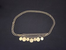 Vtg Gold Tone Coin Belt 43" End To End Adjustable Republique Francaise